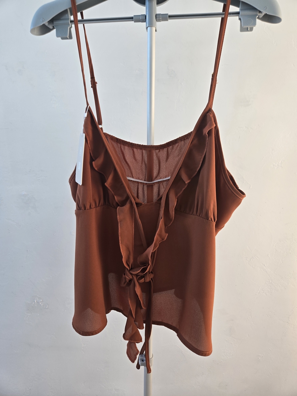 Women's Rust Ruffle Tie-Front Camisole